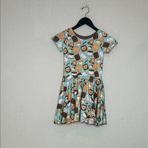 Adorable Toast Print Kids boutique Dress